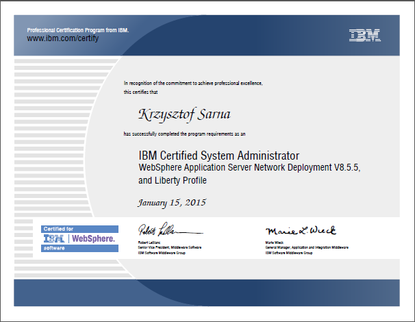 IBM Certified System Administrator — WAS 8.5.5 ND